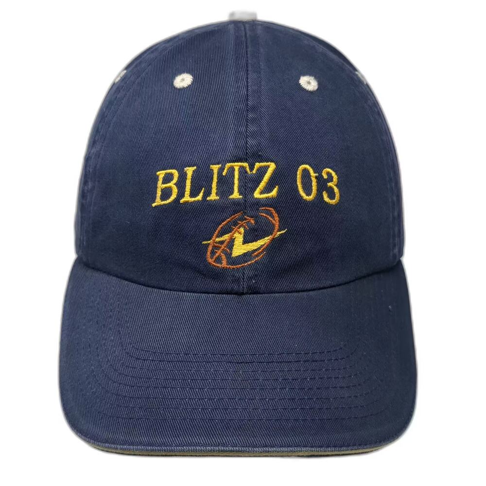 Fahrenheit Blue Baseball Cap Hat OS Yellow Blitz 03 Glenn 03 Embroidered Cotton